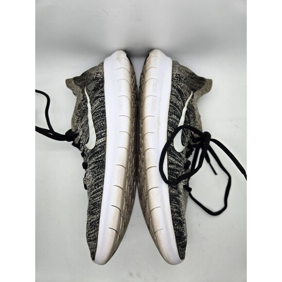 Nike Free RN Flyknit Shoes Men\'s 8 Black White Oreo Running Athletic Sneakers